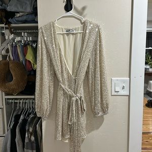 Sequin Wrap Dress